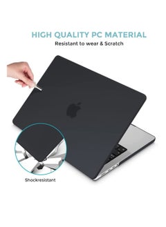 Generic ProCase MacBook Pro 14.2 Inch Case 2021 Release A2442 with M1 Pro Max Chip Matte Forsted Translucent Hard Shell Cases Shockproof Protective Cover for 14.2 Inch MacBook Pro 2021 with Touch ID Black  - Image 3