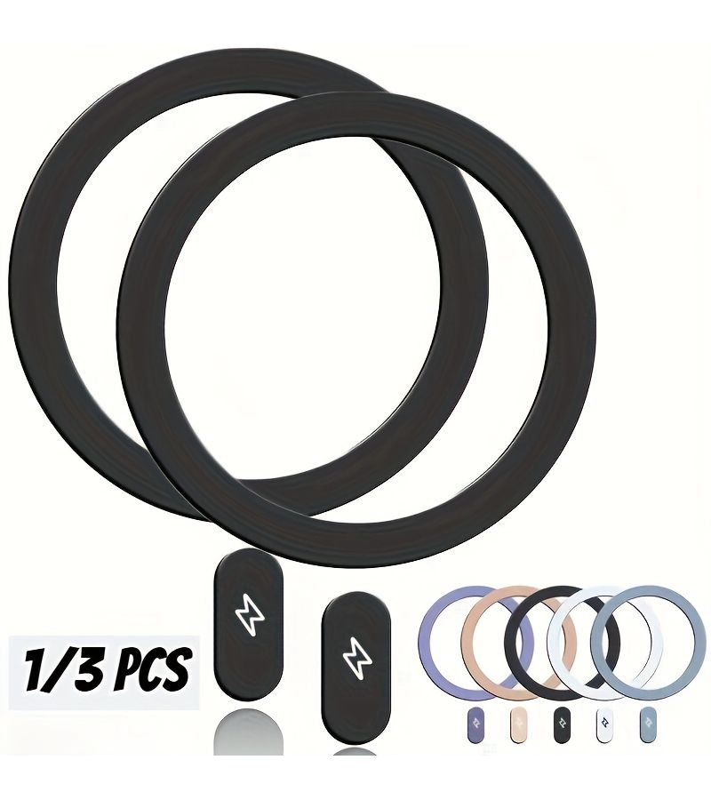 3pcs Purple Lightning Universal Metal Ring Plate for MagSafe Wireless Charging Car Phone Mount Compatible with iPhone 13 14 15 - Image 1