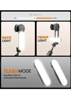 Generic Mini Gimbal Stabilizer Extendable Selfie Stick Tripod Anti-Shake 1 Axis Stabilizer with 360 Degree Rotation Auto Balance Wireless Remote LED Detachable Fill Light for Smartphone  - Image 5
