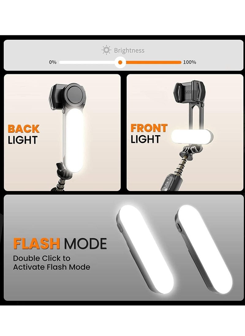 Generic Mini Gimbal Stabilizer Extendable Selfie Stick Tripod Anti-Shake 1 Axis Stabilizer with 360 Degree Rotation Auto Balance Wireless Remote LED Detachable Fill Light for Smartphone  - Image 5