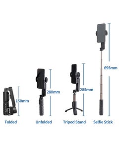 Generic Mini Gimbal Stabilizer Extendable Selfie Stick Tripod Anti-Shake 1 Axis Stabilizer with 360 Degree Rotation Auto Balance Wireless Remote LED Detachable Fill Light for Smartphone  - Image 2