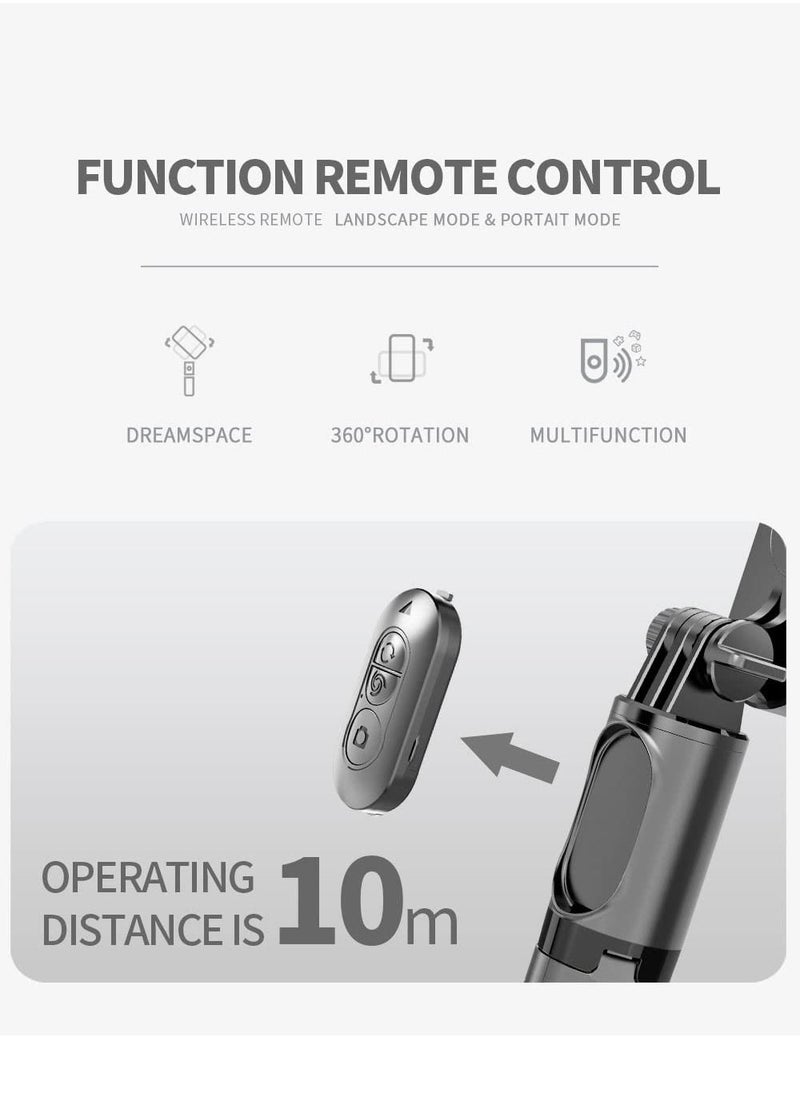 Generic Mini Gimbal Stabilizer Extendable Selfie Stick Tripod Anti-Shake 1 Axis Stabilizer with 360 Degree Rotation Auto Balance Wireless Remote LED Detachable Fill Light for Smartphone  - Image 3