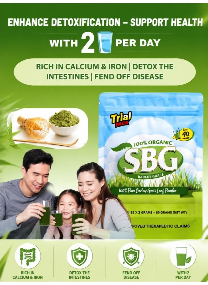 Salveowell 2-PACKS BARLEY GRASS SBG 100% Pure Barley Grass Leaf Powder,Rich In Nutrients, Vitamins And Antioxidants 80g*2 - Image 3