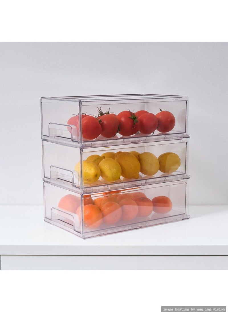 Homesmiths Stackable Storage Drawer Clear 33.7 x 21 x 11 cm - Image 3
