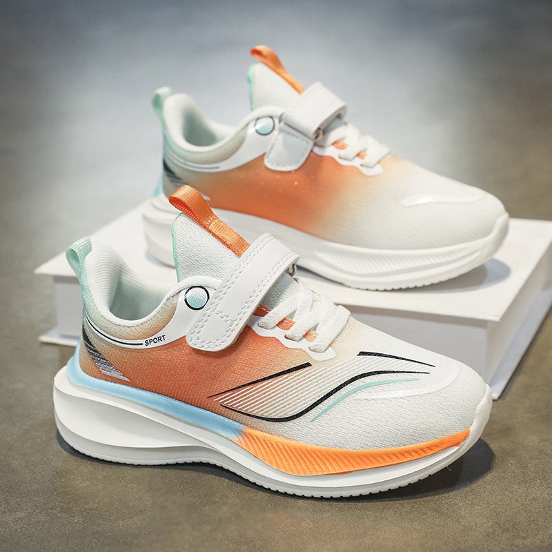 Jogging Shoes Cushioning New Soft-Soled Mesh Breathable Sports Shoes Boys And Girls Children'S Running Shoes Spring Middle And Large Children - Image 2