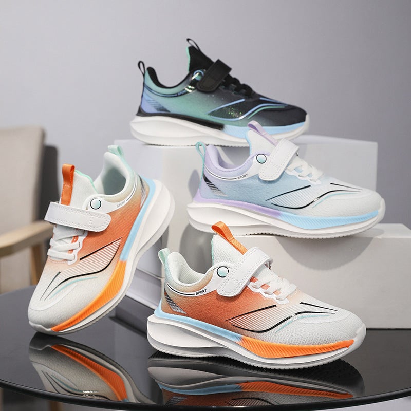 Jogging Shoes Cushioning New Soft-Soled Mesh Breathable Sports Shoes Boys And Girls Children'S Running Shoes Spring Middle And Large Children - Image 5