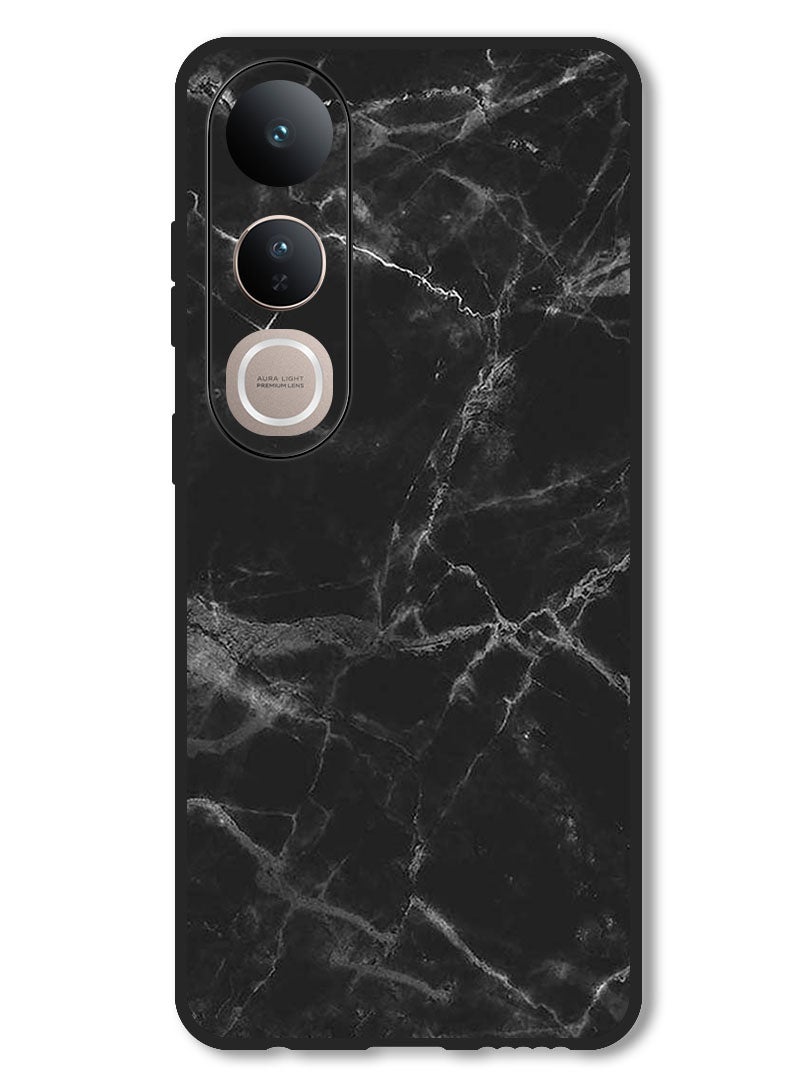 Theodor Case Compatible with Vivo V50 Lite Protection Shockproof Bumper Cover Black Marble - Image 1