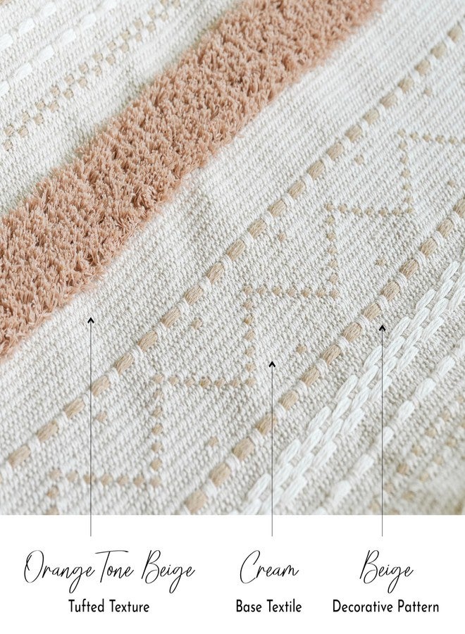 BlissBlush Long Vertical Wall Hanging Tapestry Woven Boho Farmhouse Decor Cream Beige Tassel Handmade Wall Art Decoration for Bedroom Living Room Dorm Nursery Apartment, 16x39 INCH - Image 4