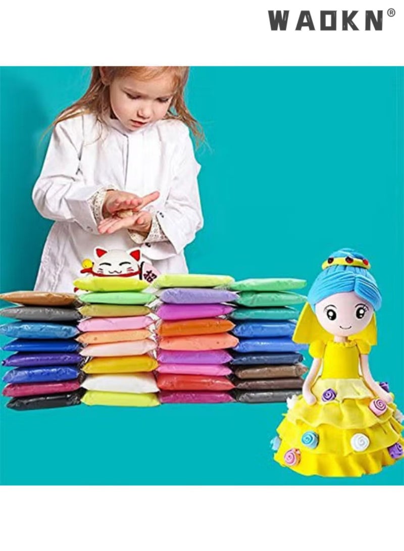 WAOKN Air Dry Clay Kit, 36 Colors Modeling Clay, Ultra Light Magic Clay with Tools, Safe and Non-Toxic Modeling Clay,Art Crafts Gift for Kids, Not Stick Hands,Air Dry Super Light Clay Craft Kit Modelling Clay Artist Studio Toy,Air Dry Clay Magical Kids Clay Ultra Light Modelling Clay Artist Studio Plasticine Toy Safe and Non-Toxic Modelling Clay, Great Gift for Kids - Image 3