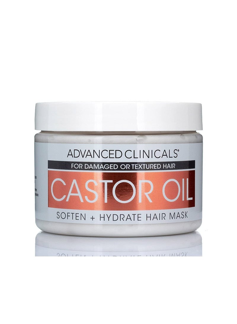Advanced Clinicals Advanced Clinicals Castor Oil Conditioning Hair Mask Natural Detangler & Hair Treatment W/Jamaican Black Castor Oil, Coconut Oil, & Biotin Repair For Color Treated, Dry, Or Damaged Hair, 12 Fl Oz 