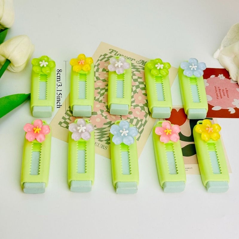 6Pcs Cute Flower Multi Functional Erasers Pendant Random Colors School Season Art Supplies Classroom Prizes - Image 3
