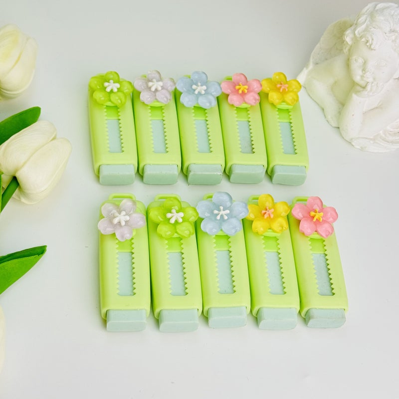 6Pcs Cute Flower Multi Functional Erasers Pendant Random Colors School Season Art Supplies Classroom Prizes - Image 5