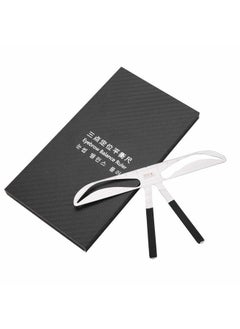 Salmue Eyebrow Ruler, 8 Types Eyebrow Stencil Positioning Tattoo Eyebrow Ruler Makeup Tool Balance Extension Ruler Shape Stencil for DIY or professional Permanent Makeup Gold Ratio Eyebrow Makeup(7#)  - Image 1