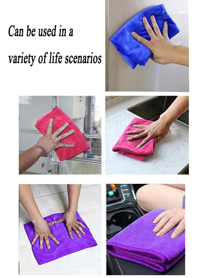 General Upgrade Your Cleaning Kit with 8 Premium Microfiber Cleaning Cloths Red and Purple 30x40cm Highly Absorbent Reusable Ideal for Your Cleaning Needs  - Image 3