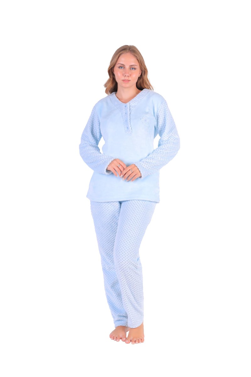 Dadoush Luxury Women's Winter Faux Fur Pajama Set - Winter Pajamas with Pants for Women - Women's Winter Pajamas to Enjoy the Winter Weather with Faux Fur from Daadoush - Image 1