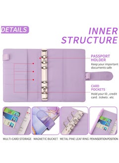 Y&D A6 PU Leather Budget Binder Planner with Zipper Envelope 12 Pieces Clear Sheet Cash for Budgeting Save Money  - Image 4
