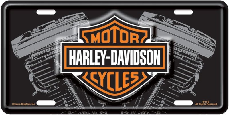 Chroma Graphics 1842 Auto Tag with Harley-Davidson Design