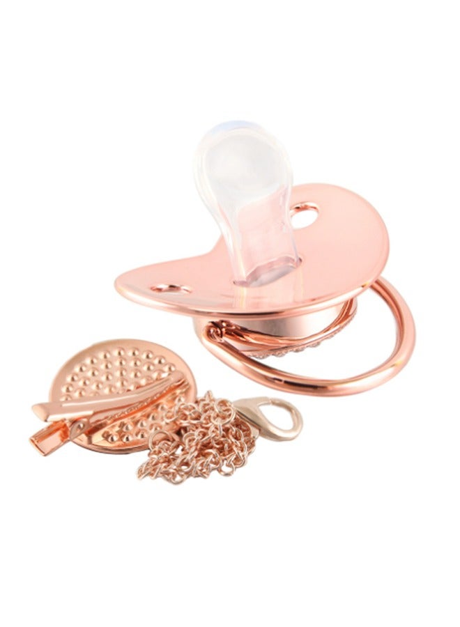 Alphabet Pacifier With Chain Rose Gold - Image 3