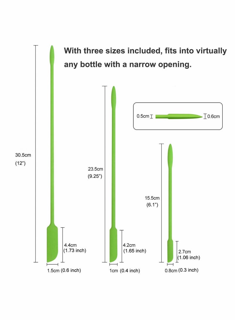 Mini Silicone Spatula - 8 Pieces Makeup Spatula-Small Silicone Spatula -  Thin Spatula Set for Skinny Openings - Tiny Scraper for Jar, Kitchen Bottles, Cosmetic (Green)  - Image 5