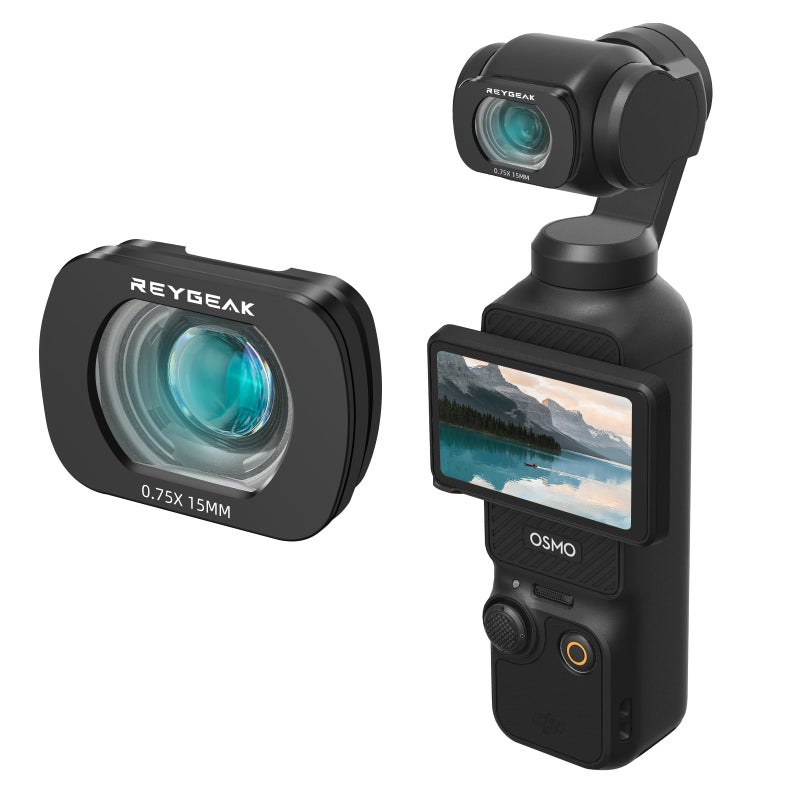 REYGEAK for OSMO Pocket 3 Wide Angle Lens MultiCoated Wide Angle Lens for DJI Pocket 3 Accessories Protection Action Camera LensMagnetic Aluminum Version - Image 2