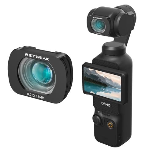 REYGEAK for OSMO Pocket 3 Wide Angle Lens MultiCoated Wide Angle Lens for DJI Pocket 3 Accessories Protection Action Camera LensMagnetic Aluminum Version - Image 1