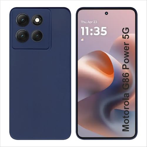 SBMS Silicone Back Cover Case for Motorola Moto G86 Power 5G | Soft Micro-Fibre Lining Inside | Camera Protection Bump | Shockproof Back Cover Case for Moto G86 Power 5G (Blue) - Image 1