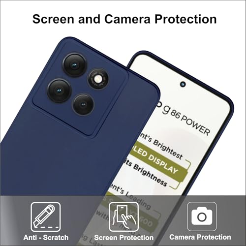 SBMS Silicone Back Cover Case for Motorola Moto G86 Power 5G | Soft Micro-Fibre Lining Inside | Camera Protection Bump | Shockproof Back Cover Case for Moto G86 Power 5G (Blue) - Image 2