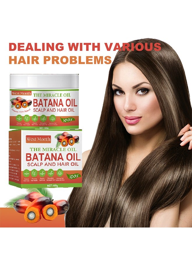 West&Month Batana Oil Hair Scalp And Hair Oil - Conditioner, 100% Natural Harmless to Scalp Nourishes Raw Batana Oil Hair Mask for Thicker, Fuller Hair, Reduces Thin Hair, Eliminates Split Ends, Prevents Hair Loss 100g  - Image 1
