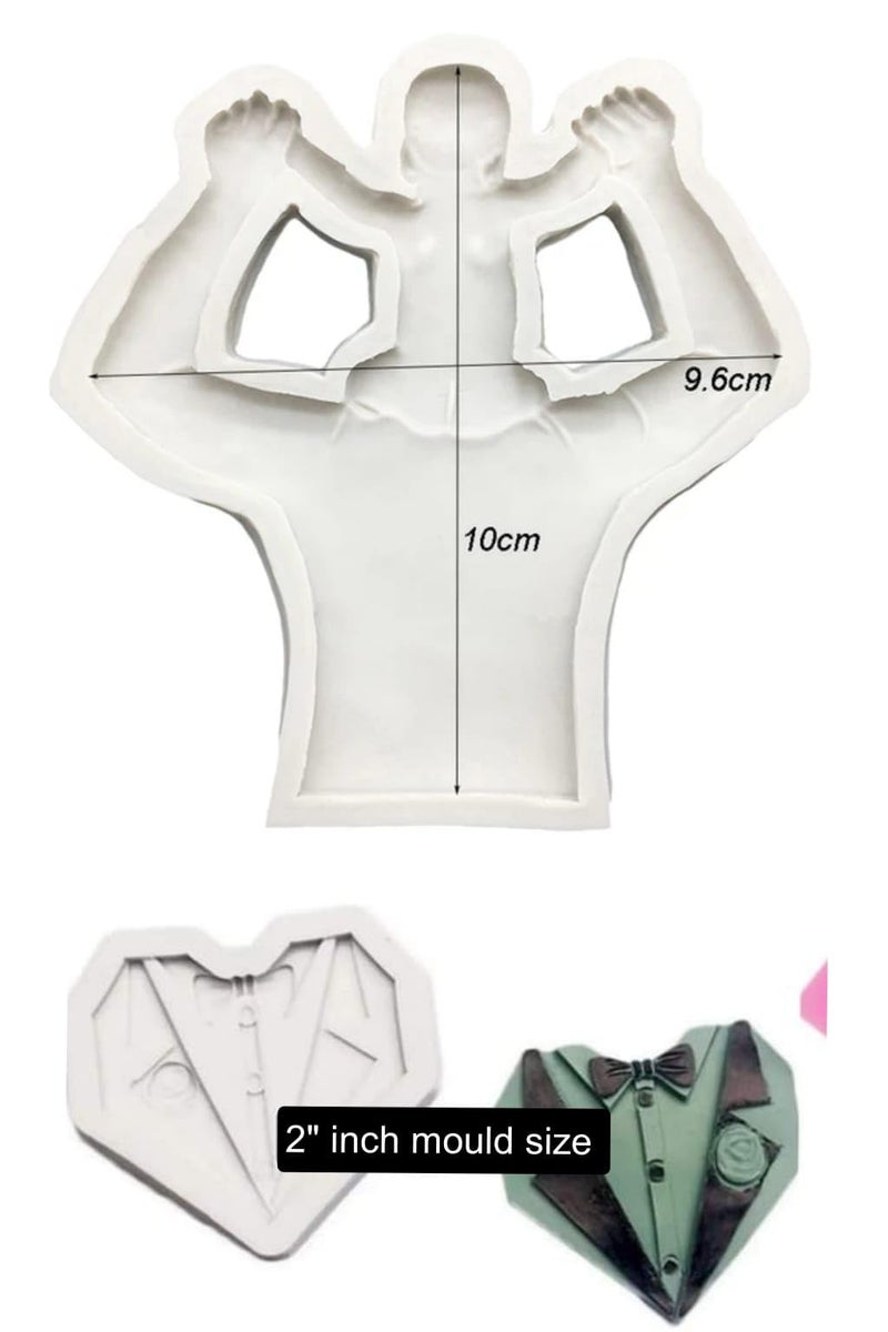 RKG ENTERPRISES Resin Mould epoxy Mold Craft Mold Candle Mould Candle Silicon MouldCraft Mould Chocolate Mould Resin Mold Fondant Mould Cake Mould Fondant Mold Fondant Silicone Mould (2pc Shirt tie Mold)  - Image 2