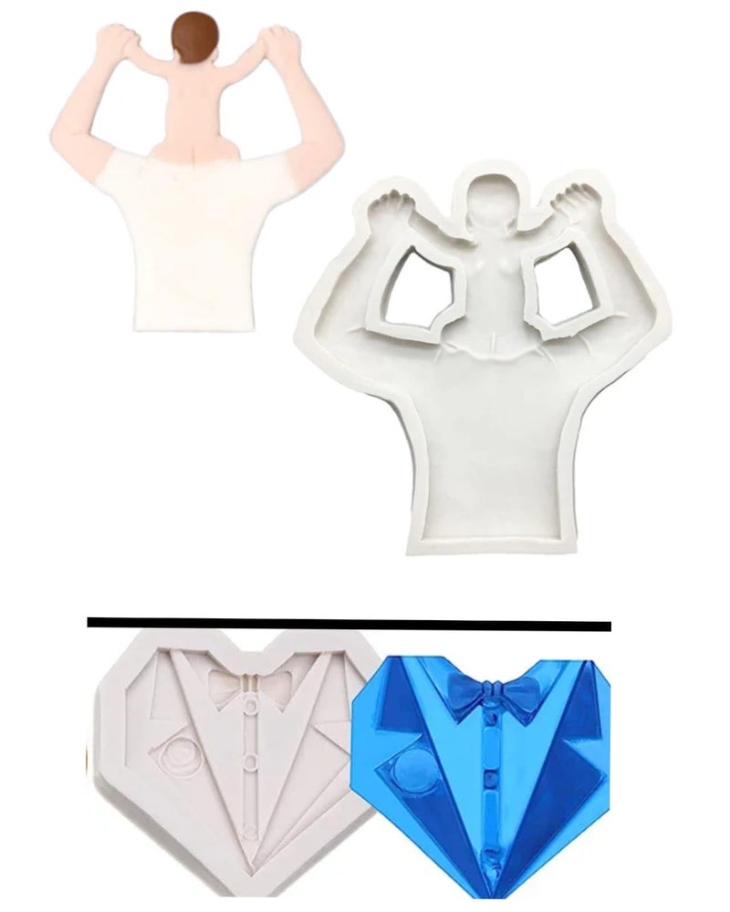 RKG ENTERPRISES Resin Mould epoxy Mold Craft Mold Candle Mould Candle Silicon MouldCraft Mould Chocolate Mould Resin Mold Fondant Mould Cake Mould Fondant Mold Fondant Silicone Mould (2pc Shirt tie Mold)  - Image 1