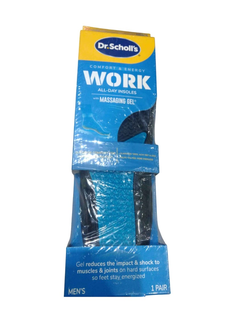 Dr. Scholl's نعل عمل د. شول (عبوة) // امتصاص الصدمات طوال اليوم ودعم قوس معزز يناسب أحذية العمل وأكثر (للرجال 8-14، متوفر أيضًا للنساء 6-10) 1 زوج (عبوة من 2) 2 عدد