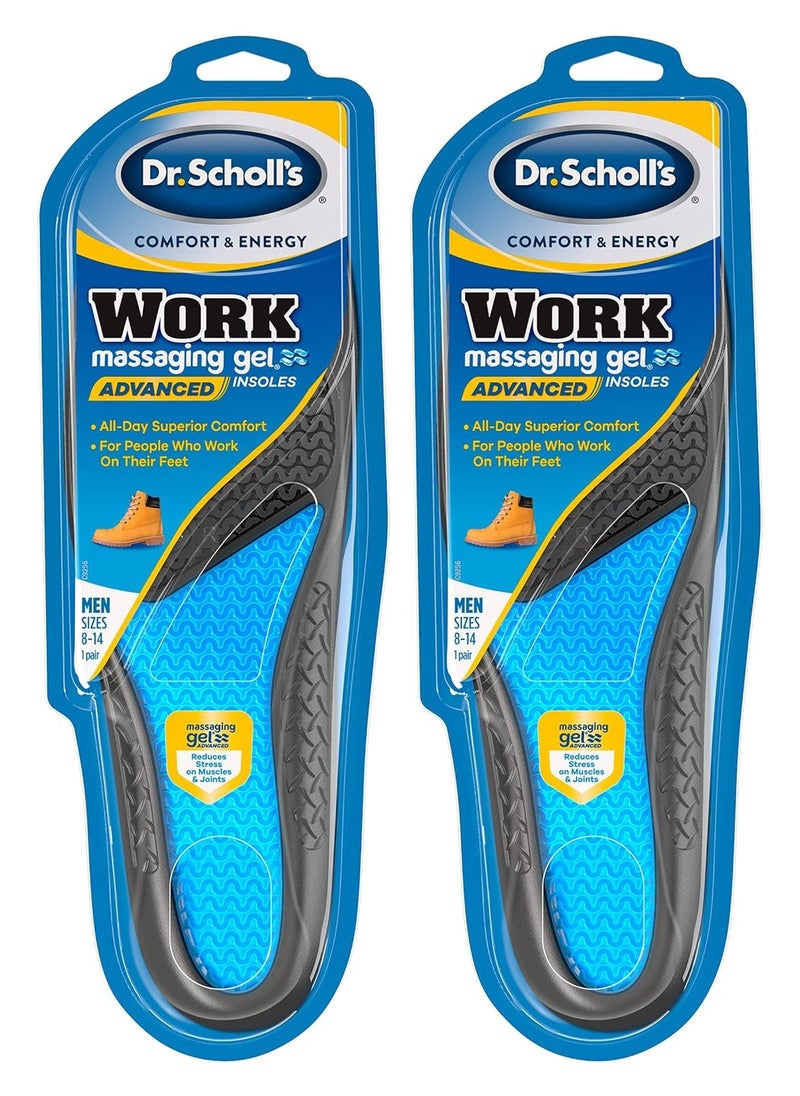 Dr. Scholl's Dr. Scholl's Work Insoles (Pack) // All-Day Shock Absorption And Reinforced Arch Support That Fits In Work Boots And More (For Men's 8-14, Also Available For Women's 6-10) 1 Pair (Pack of 2) 2 Count 