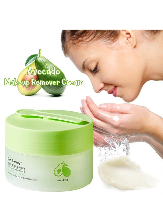 Kiss Beauty Avocado Purifying-Cleansing Balm Makeup Remover, Balm to Oil, Double Cleanse, Acne Face Wash 75g - Image 1