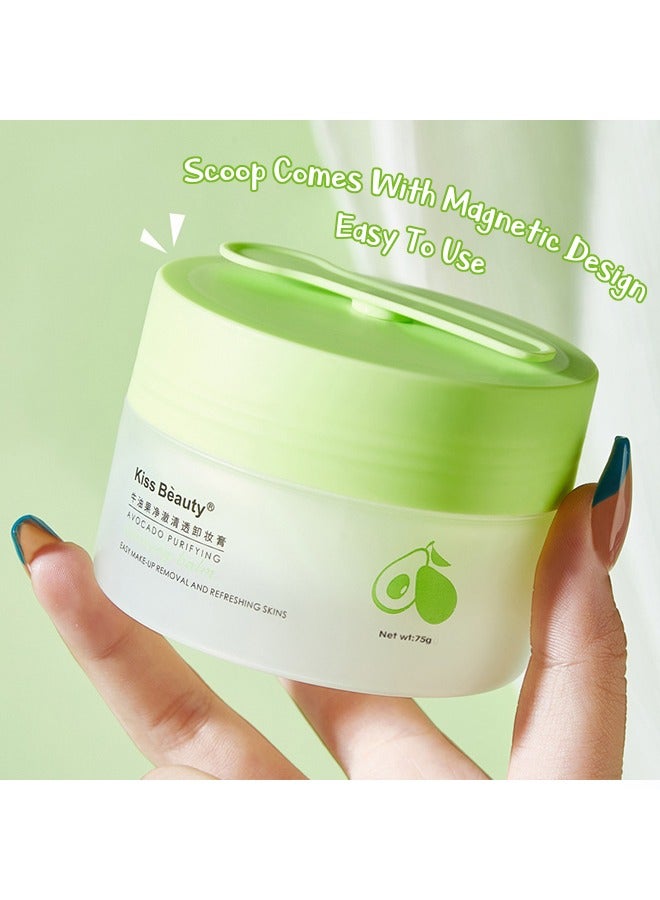 Kiss Beauty Avocado Purifying-Cleansing Balm Makeup Remover, Balm to Oil, Double Cleanse, Acne Face Wash 75g - Image 3