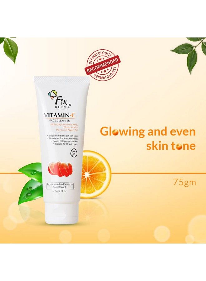 FIXDERMA Vitamin C Face Cleanser With Ascorbic Acid ; Facewash Woman ; Face Wash & Face Cleanser ; Face Wash For Oily Skin (All Type Skin) ; Face Wash For Women & Men 75G - Image 3
