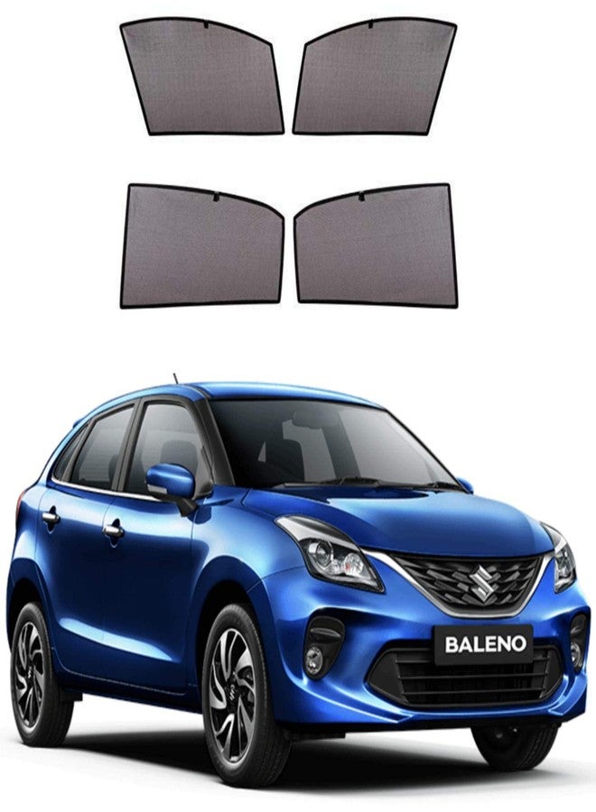 DS ENTERPRISE Car Window Sun Shade/Curtain for Maruti Suzuki Baleno All Models - Black Color (Pack of 4) - Image 1
