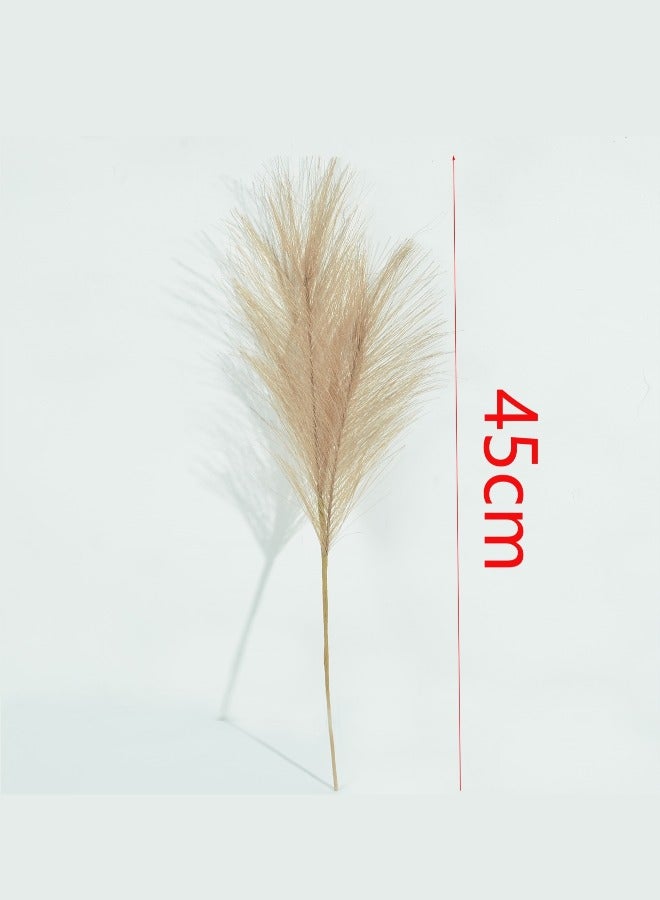 Generic 10-pieces set of off Light brown pronged pampas grass imitation reeds, artificial bulrush decoration suitable for any scene arrangement  - Image 2