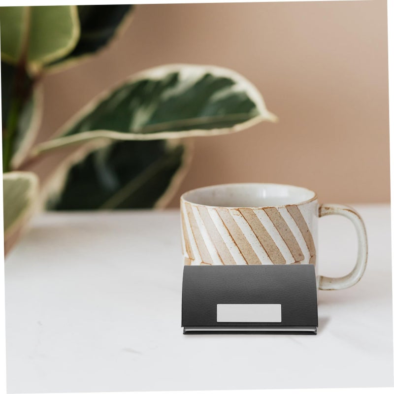Magnetic Leather Business Card Holder Case for Office Meetings and Professional Use - Image 3