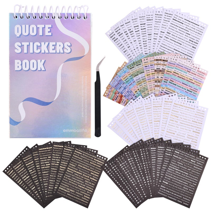 emmoolife 3000+ Pcs Word Stickers for Journaling, 50 Sheets Gold Foil Art Scrapbook Quote Stickers for Junk Journal, Scrapbooking Supplies Small Talk DIY Decorative Gift for Women Teen Girls - Image 1
