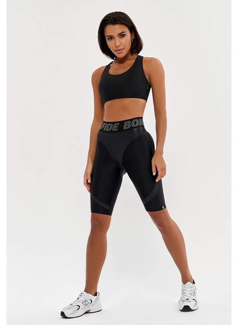 Bona Fide شورت Bona Fide عالي الجودة لراكبي الدراجات النارية عالي الخصر للنساء مع خاصية الدفع - شورت نسائي للصالة الرياضية والتمارين الرياضية - Image 3