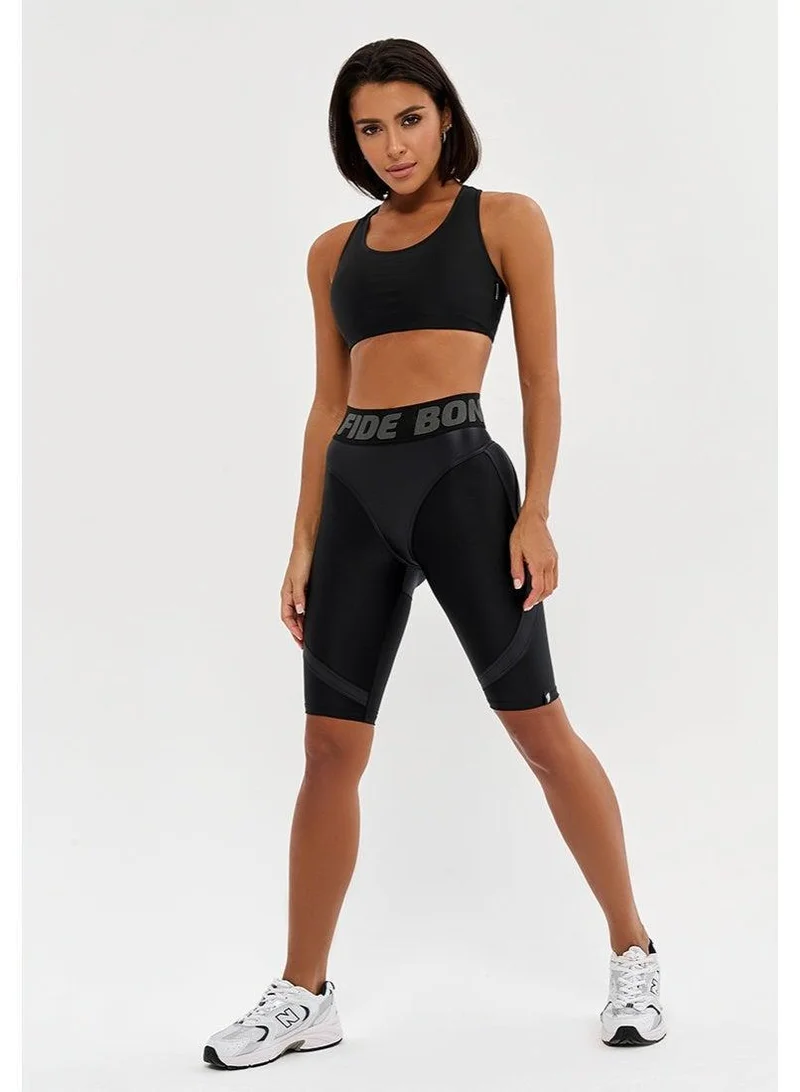 Bona Fide Bona Cycling Extra push Up Lyc Black Extra Tummy Control High Waist Biker Gym Shorts for Women | Best Price UAE
