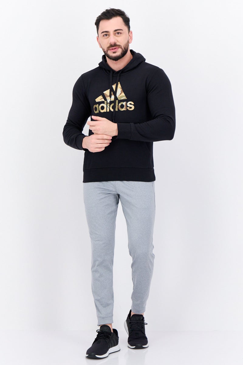 Adidas Men Sportswear Fit Long Sleeves Outdoor Camo Hoodie, Black - Image 4