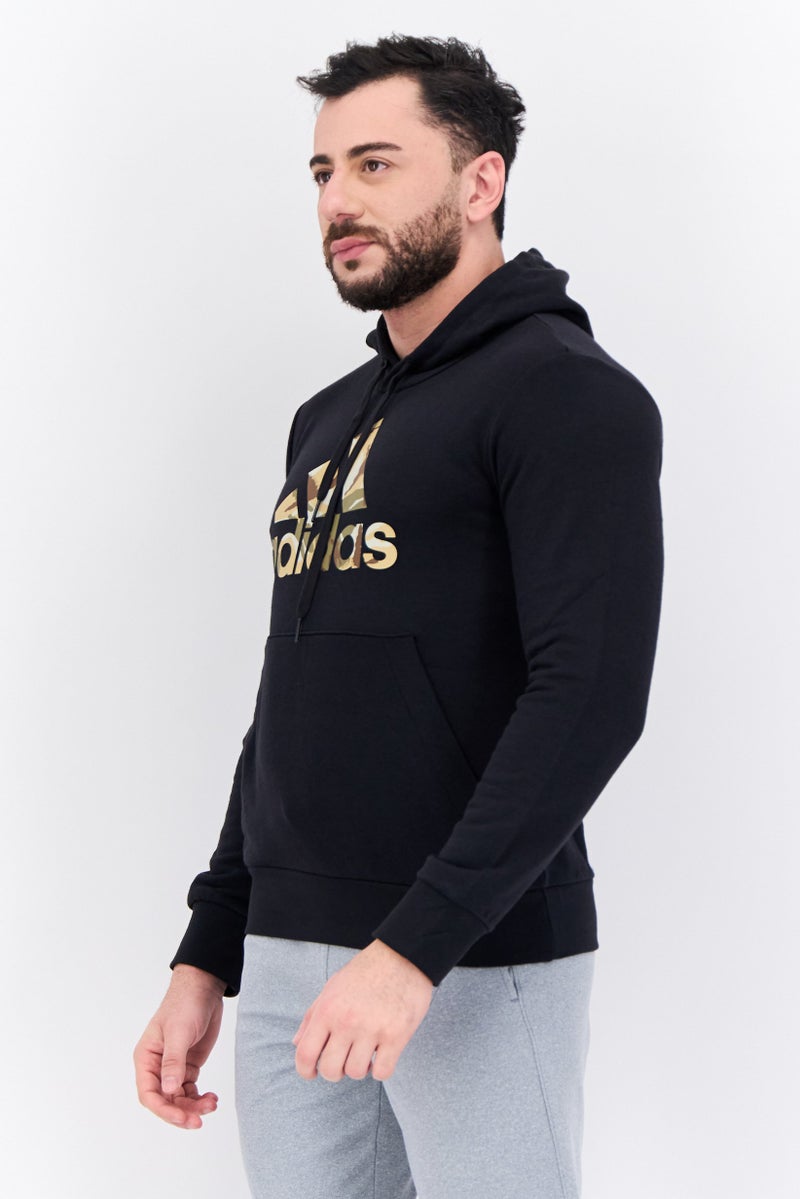 Adidas Men Sportswear Fit Long Sleeves Outdoor Camo Hoodie, Black - Image 2