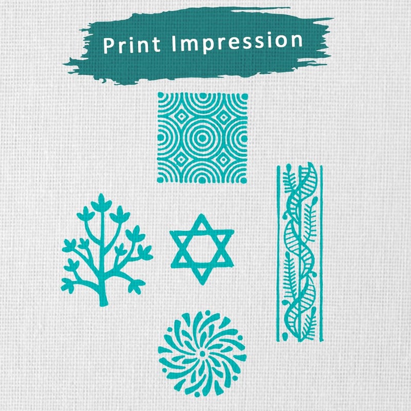 Hashcart Wooden Stamp Block | Set of 5 | Printing Stamp Design Set | Block for Printing Saree Border | Dresses, Craft Card Making, Scrapbook, Clay Pottery - Image 3