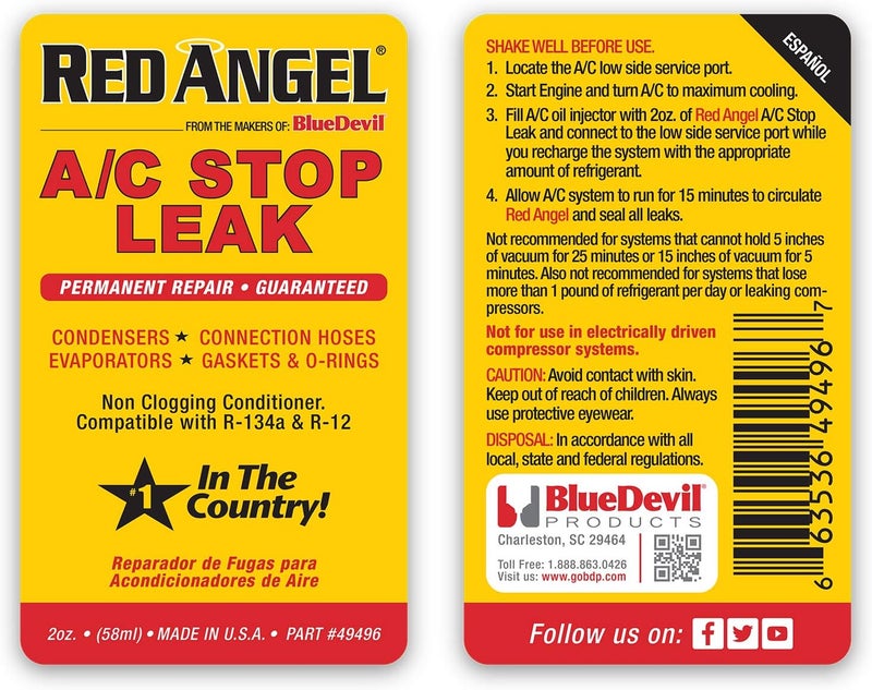 BlueDevil Products Red Angel A/C Stop Leak - 2 Ounce - Image 3