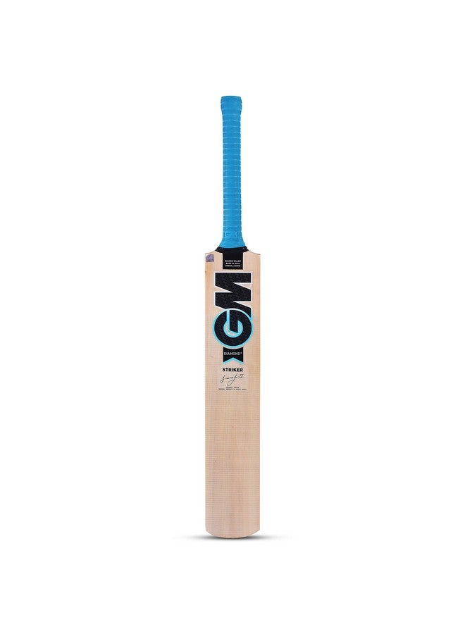 GM Light Weight Diamond Striker Kashmir Willow Cricket Bat with Cro Weave Tape on The Face with Cover, Size-6 - Image 1