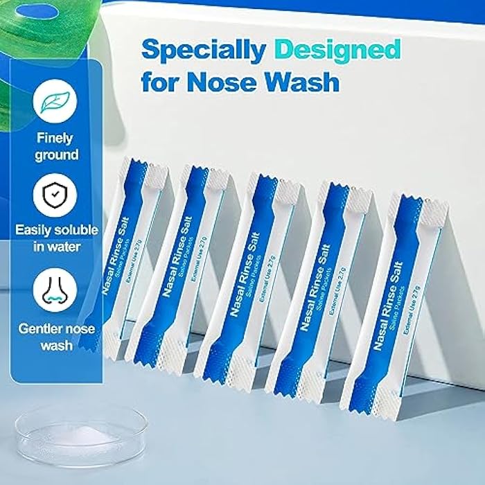 Waterpulse 60 Nasal Rinse Packets,Effective Neti Pot Salt Packets,Nasal Rinse Salt Packets Individually Wrapped - Convenient Solution for Sinusitis, Allergies and Cold Relief - Image 5