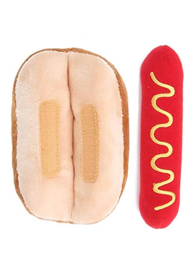 Dog Squeaky Toys, Detachable Hot Dog Shape Soft Plush Dog Toy - Image 1