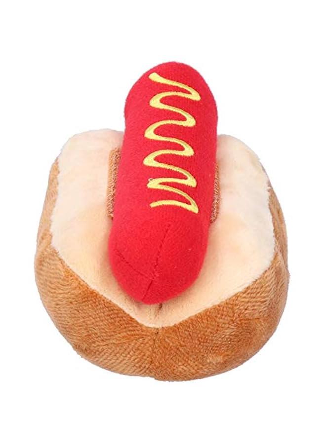 Dog Squeaky Toys, Detachable Hot Dog Shape Soft Plush Dog Toy - Image 3