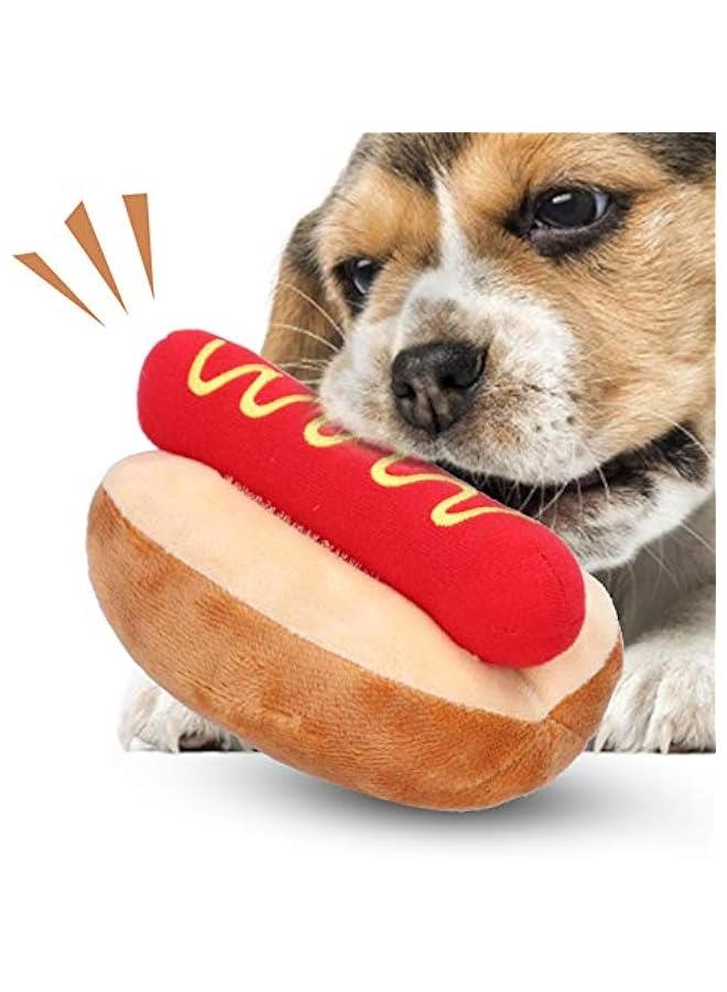 Dog Squeaky Toys, Detachable Hot Dog Shape Soft Plush Dog Toy - Image 5
